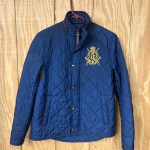 Ralph Lauren Blue Quilted Jacket with Crest